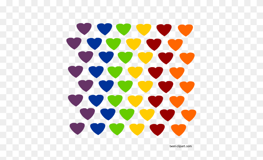 450x450 Free Heart Clip Art Images And Graphics - Rainbow Clipart PNG