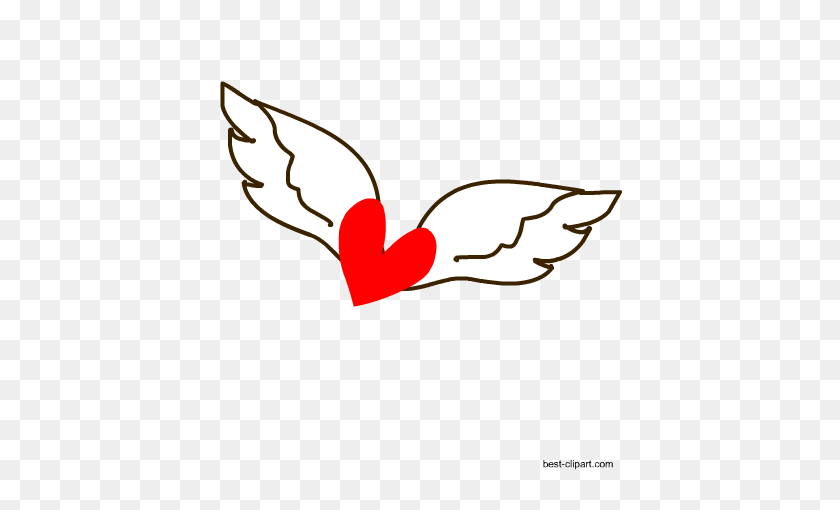 450x450 Free Heart Clip Art Images And Graphics - Wings Clipart
