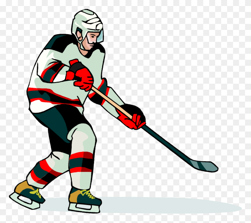 825x726 Free Hockey Player Book Vector Art Clipart Image From Free Clip - Hockey Clipart Free