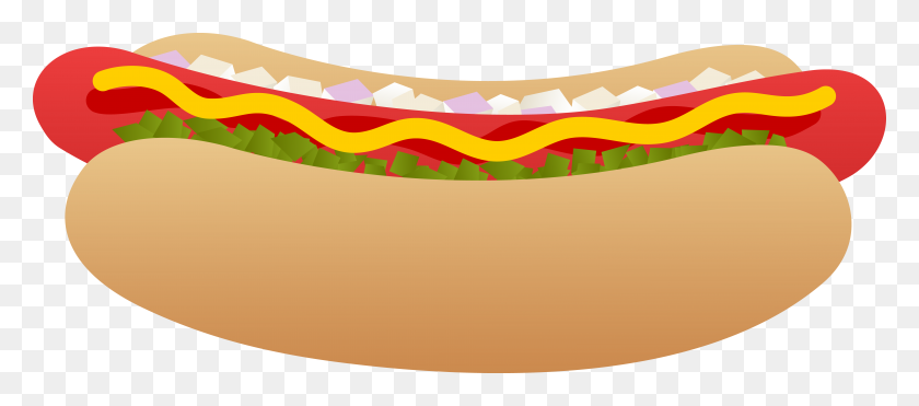 7846x3137 Free Hot Dog Clipart Group With Items - Zipped Lips Clipart
