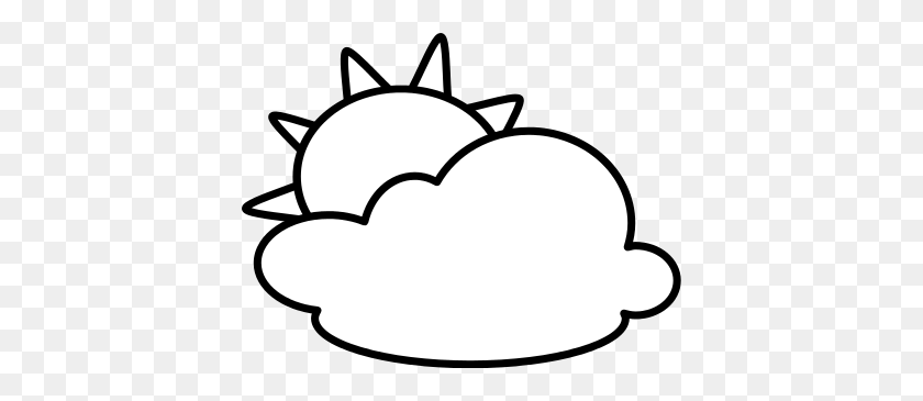 400x305 Free Illustration Cloud Partly Cloudy Sun Snow Image On Clip Art - Cloudy Clipart