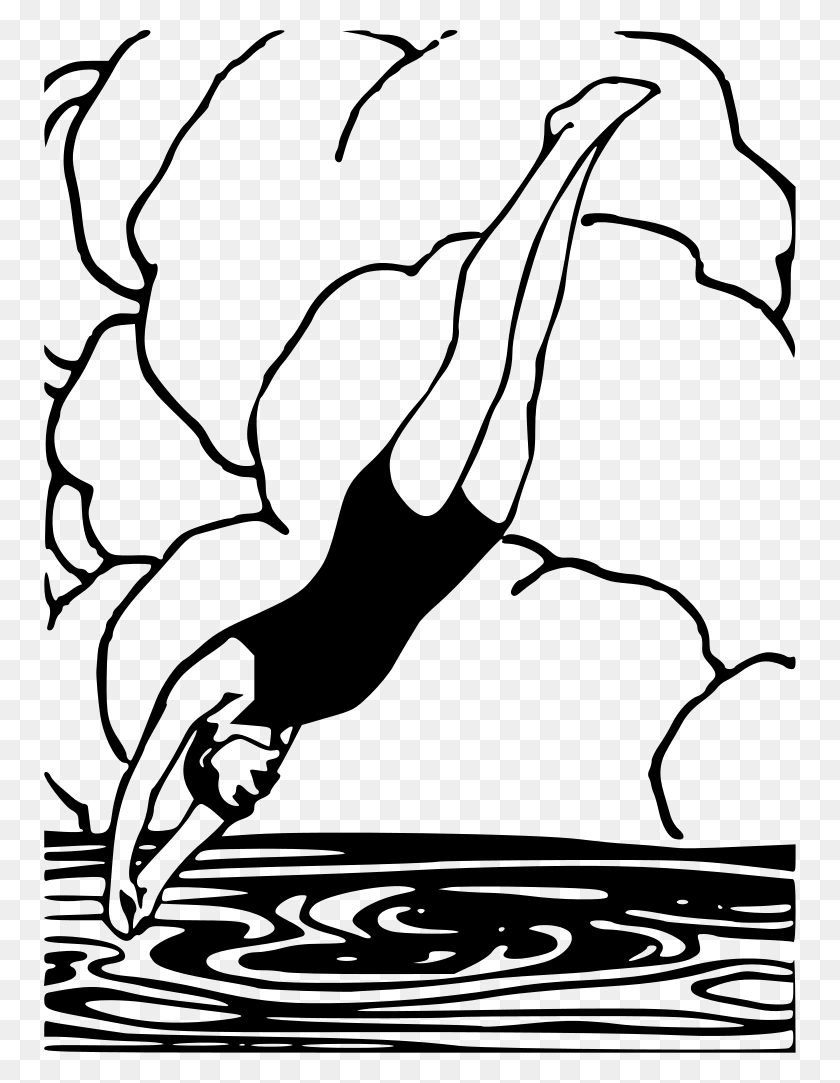 752x1023 Бесплатные Изображения Плавания - Бассейн Клипарт Черно Белое