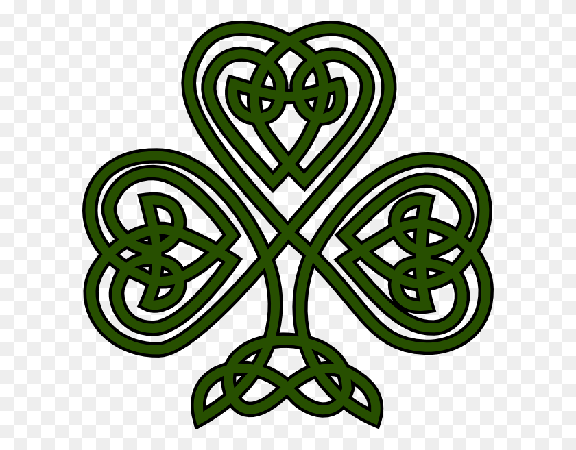 600x597 Бесплатные Ирландские Шрифты Кельтский Трилистник Картинки - Трилистник Клипарт