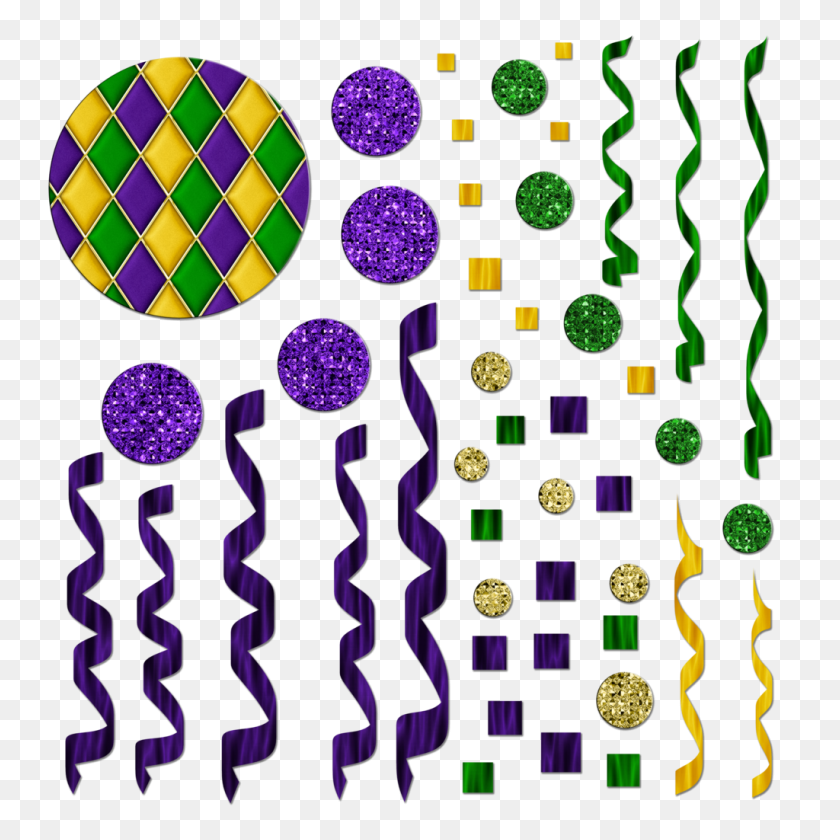 1024x1024 Бесплатная Графика Марди Гра Тематические Streamersconfetti - Растяжки Клипарт