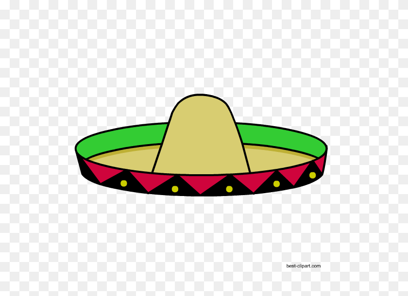550x550 Free Mexican Clip Art Images And Illustrations - Sombrero Clipart Black And White