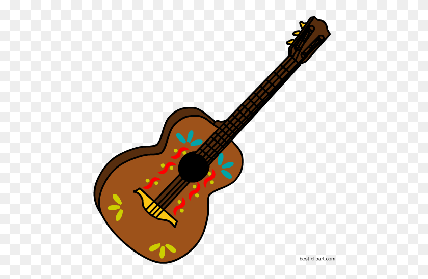 476x488 Free Mexican Guitar Clip Art - Mexican Clipart