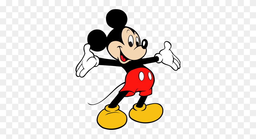 344x395 Free Mickey Mouse Cartoons - Mickey Mouse Number 1 Clipart