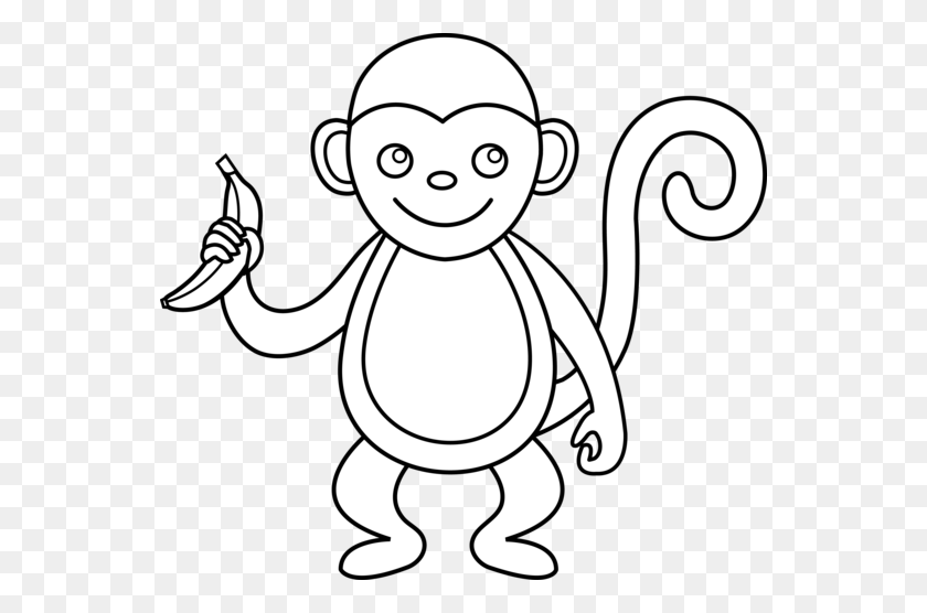 550x496 Free Monkey Clip Art Pictures - Rainforest Clipart Black And White