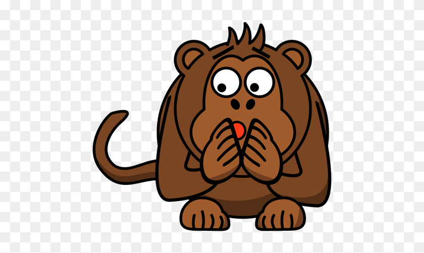 500x441 Free Monkey Vector - Frightened Clipart
