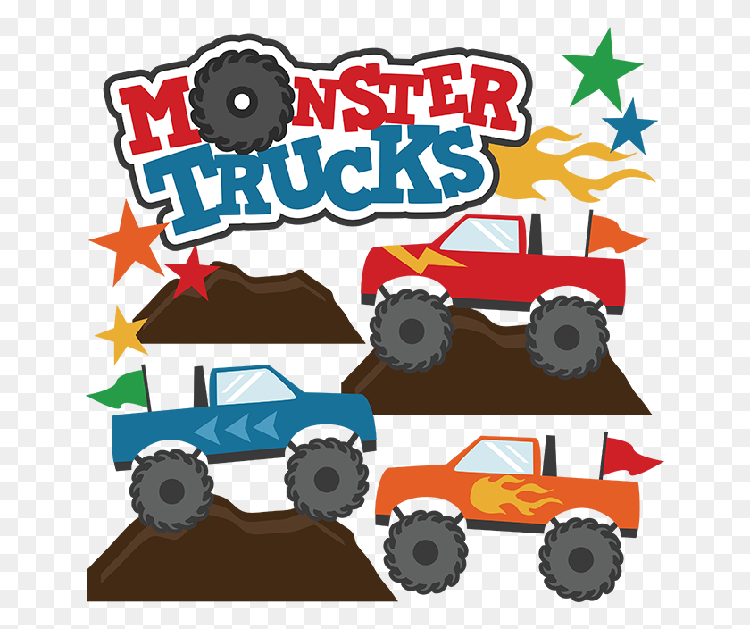 648x644 Imágenes Prediseñadas De Monster Truck Gratis - Camión Clipart Blanco Y Negro