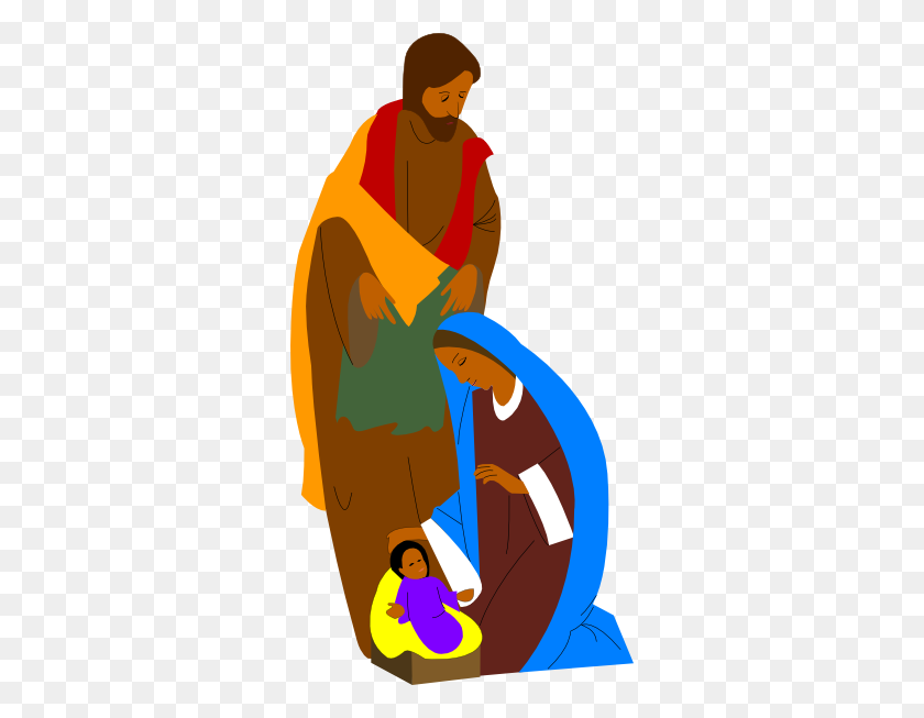 312x593 Free Nativity Clipart Silhouette - Holy Family Clipart
