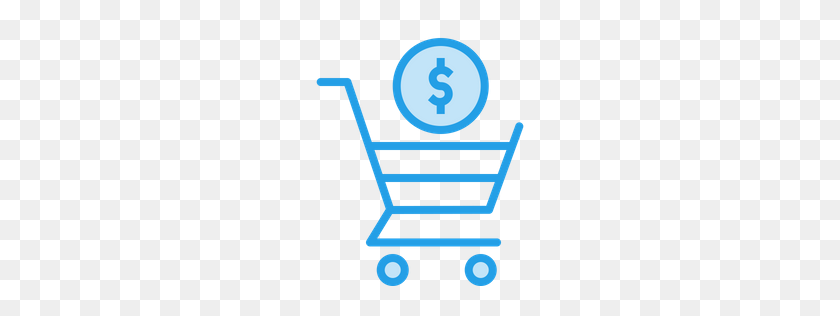 256x256 Free Online, Shopping, Cart, Trolly, Dollar, Sign, Currency - Payment PNG