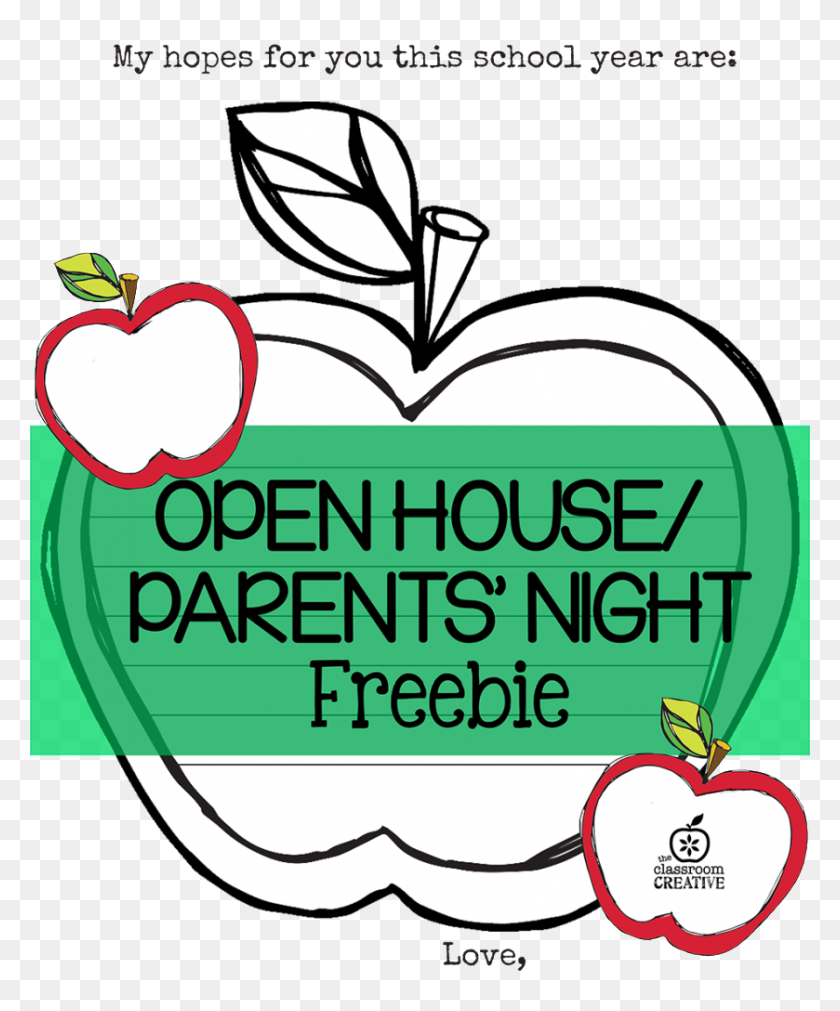839x1024 Free Open House Parent's Night Printable {apple Themed - School Open House Clip Art
