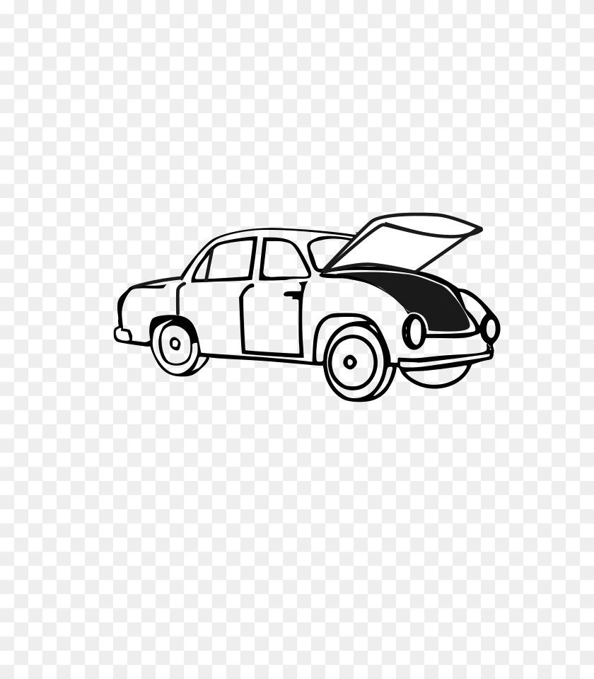 637x900 Бесплатные Векторные Изображения С Открытым Исходным Кодом - Черный И Белый Классический Автомобильный Клипарт