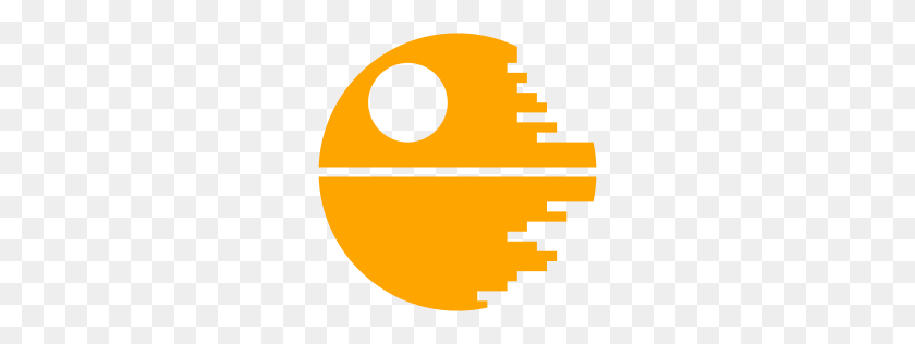 256x256 Free Orange Death Star Icon - Death Star PNG