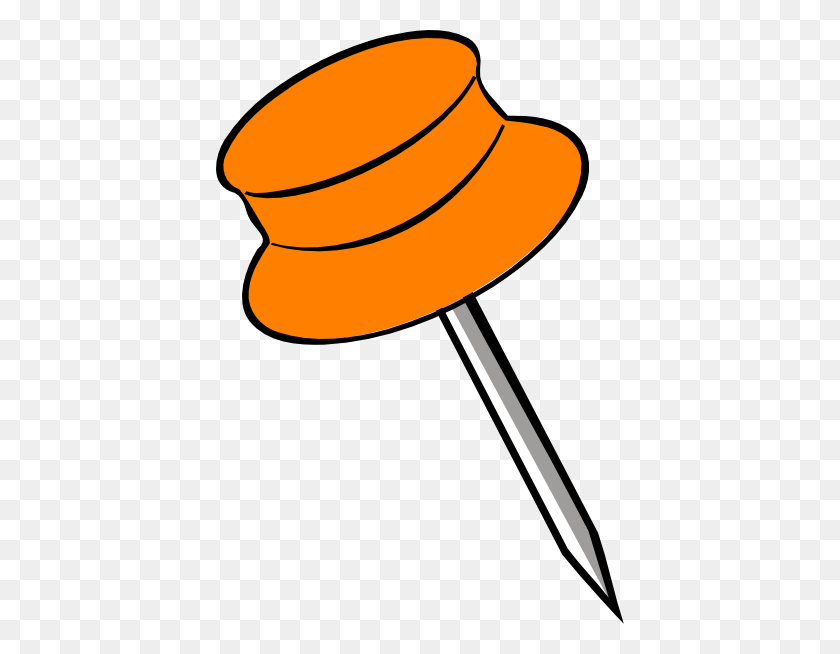 408x594 Free Orange Push Pin Clip Art - Push Clipart