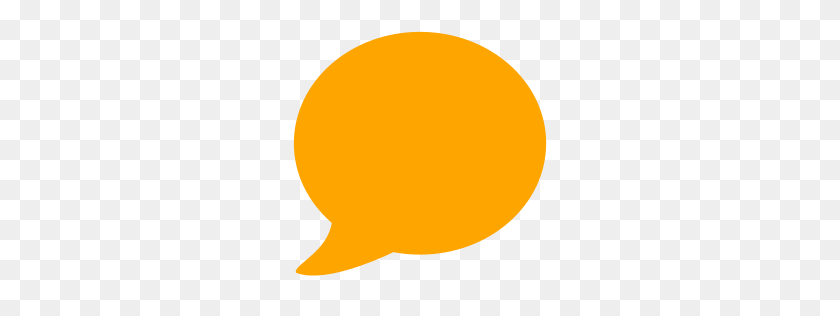 256x256 Значок Бесплатного Оранжевого Речевого Пузыря - Пузырь С Текстовым Сообщением В Формате Png