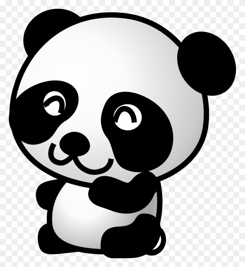 819x900 Free Panda - Pig Face Clipart Black And White