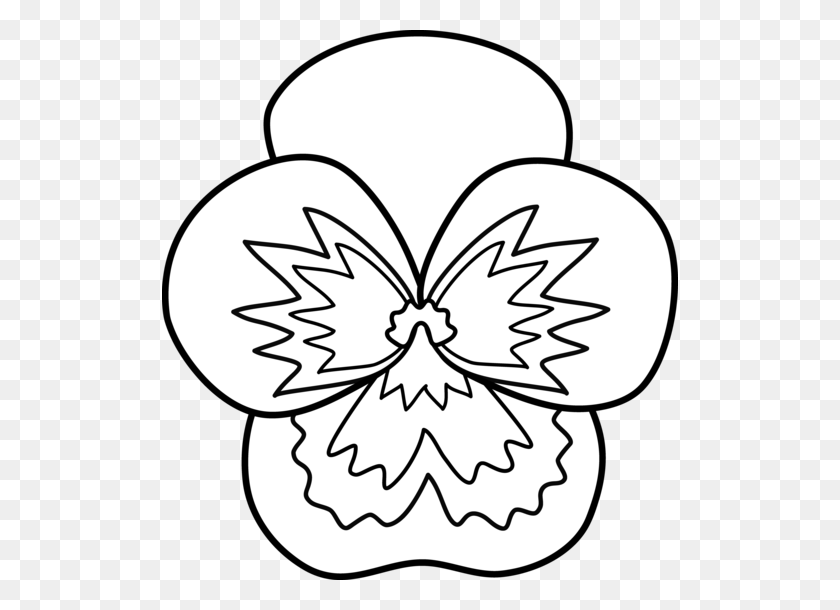 516x550 Free Pansy Clipart - Easter Lily Clipart Black And White