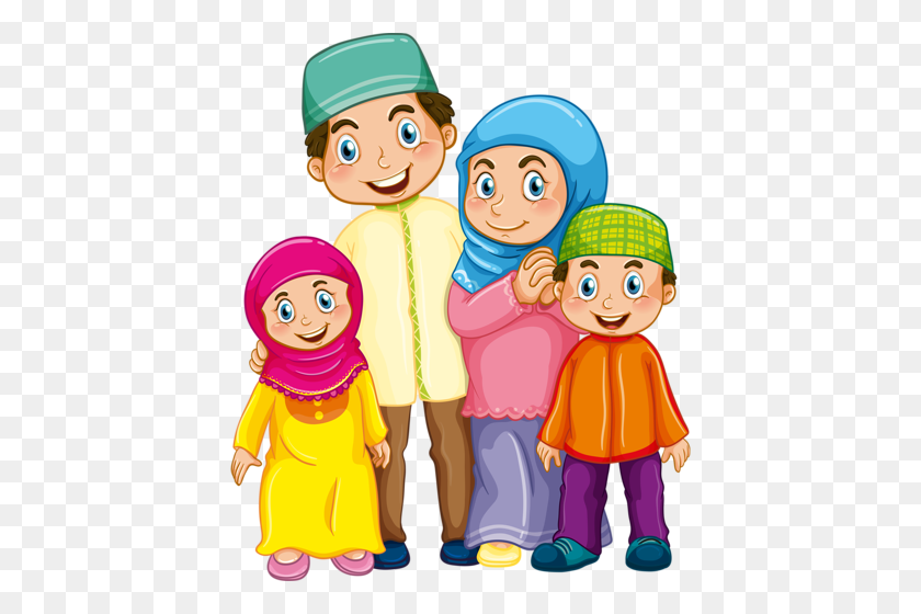 420x500 Patrón Gratuito Familia Musulmana, Musulmán - Mi Familia Clipart