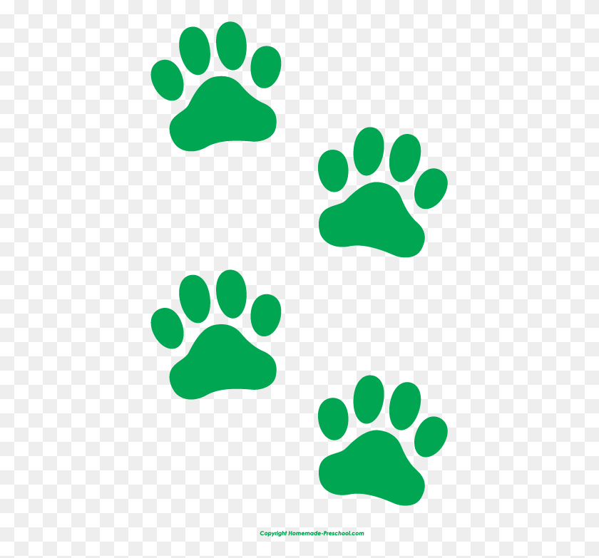 417x723 Free Paw Prints Clipart - Free Clipart To Print