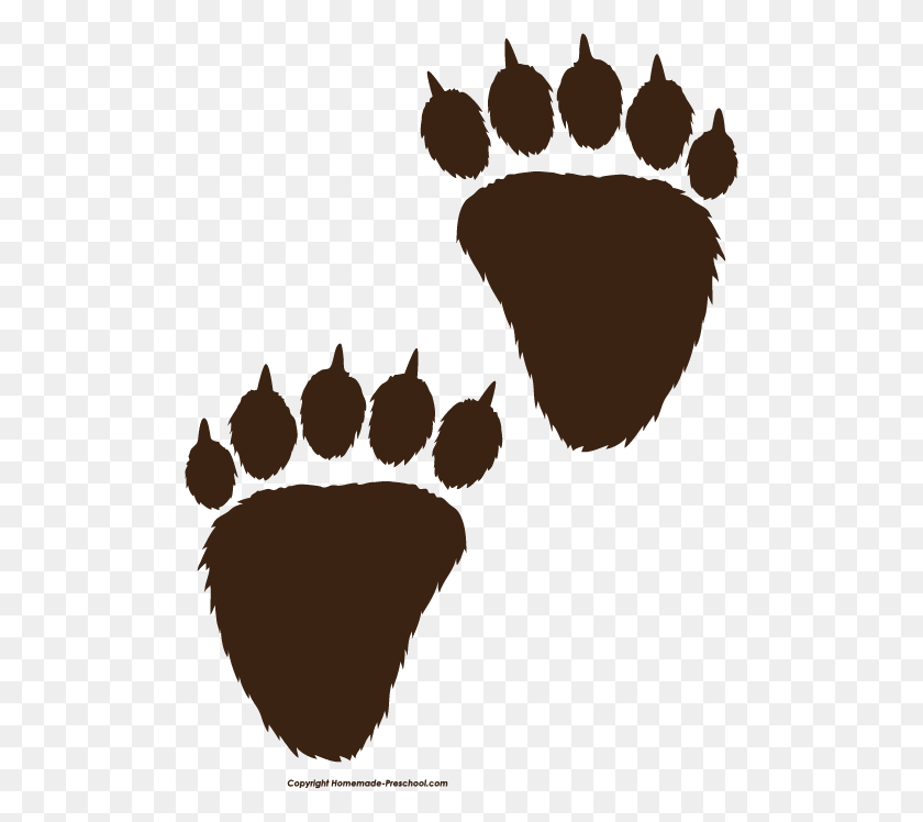 504x688 Free Paw Prints Clipart Quilt Bear Paws, Prints - Bear Silhouette PNG