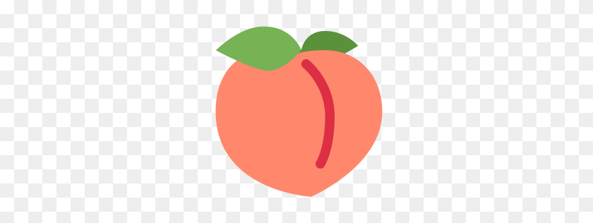 256x256 Free Peach, Fruit, Emoj, Symbol, Food Icon Download Png - Peach PNG