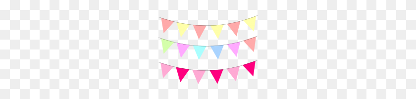 200x140 Free Pennant Clipart Bunting Banner Pastel Clipart Banderín Frontera - Pastel Clipart
