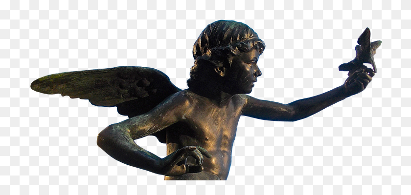 754x340 Бесплатное Фото Искусство Мистический Сказочный Металлический Посланник С Крыльями Ангела - Статуя Ангела В Формате Png