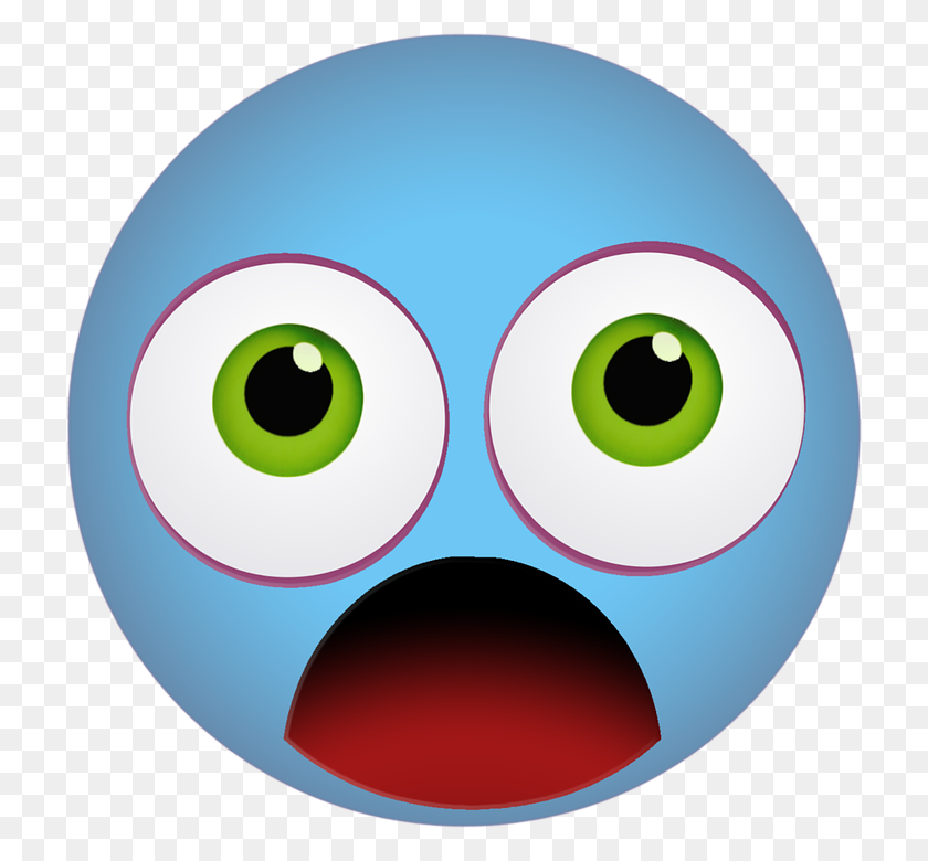 720x720 Foto Gratis Emoticon Azul Sorprendido Emoticono Gráfico De Miedo - Emoji Asustado Png