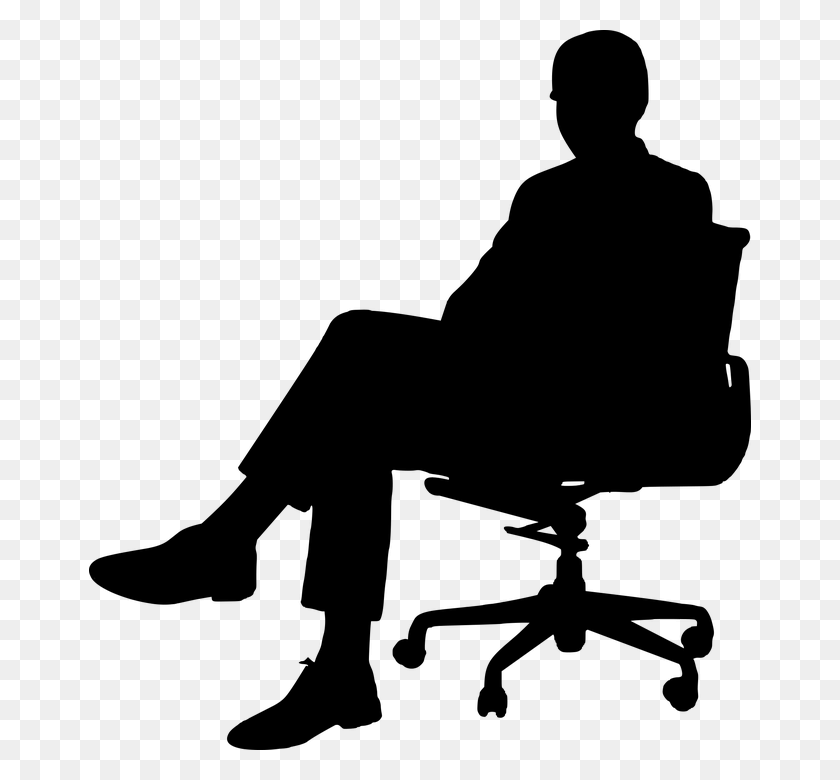 662x720 Free Photo Chair Business Silhouette People Man Think Alone - Silhouette People PNG