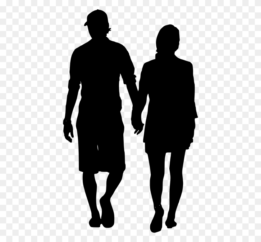434x720 Free Photo Female Love Couple Walking Male Man Silhouette - Person Silhouette PNG