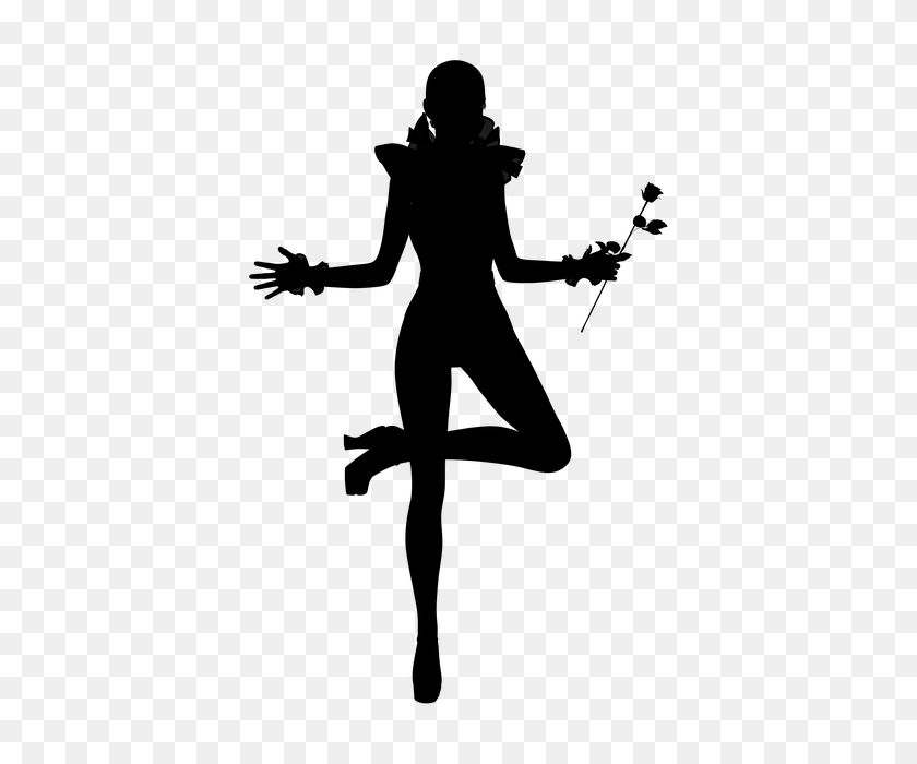 430x640 Free Photo Harlequin Signal Rose Woman Slim Dance Silhouette - Rose Silhouette PNG