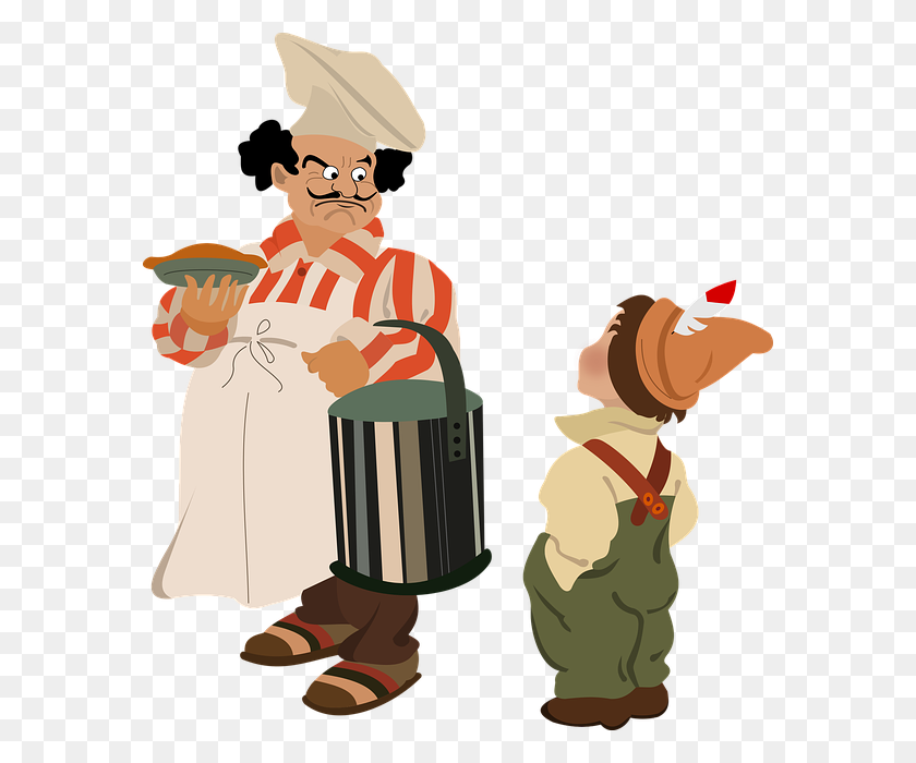 578x640 Free Photo Mustache Boy Pie Bucket Cooking Evil Chef - Chef Hat And Apron Clipart