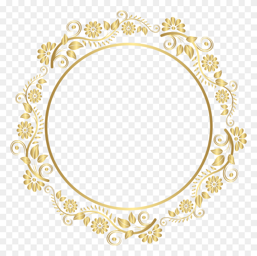 8019x8000 Free Photo Round Gold Framing - Gold Texture PNG