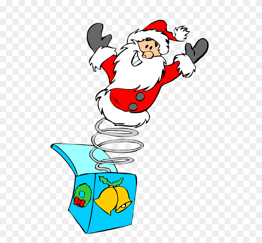 527x720 Free Photo Santa Jack In The Box Holiday Clip Art Christmas - Santa Sack Clipart
