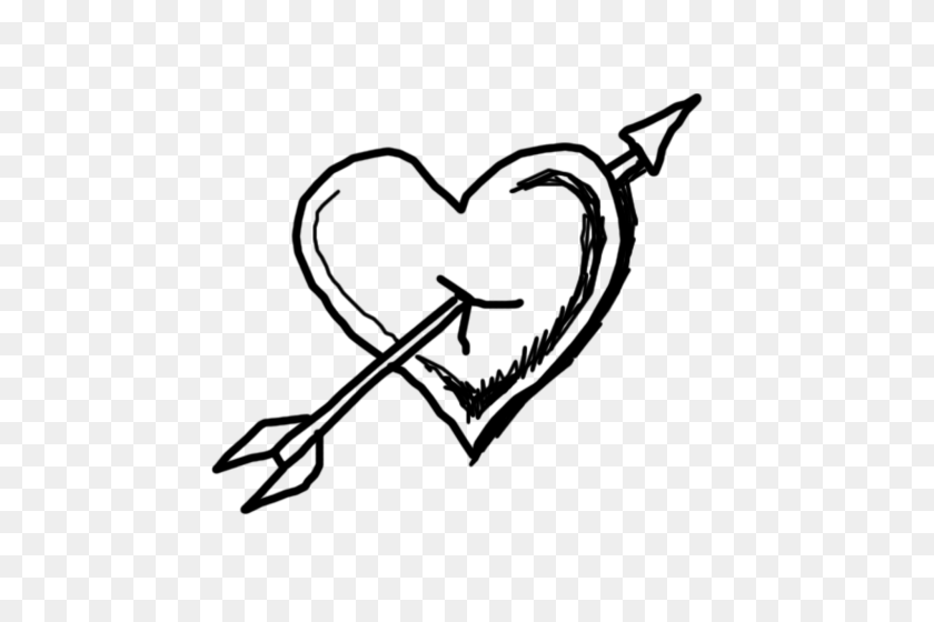 500x500 Бесплатные Фото Doodle Heart With Arrow Search, Скачать - Doodle Arrow Clipart