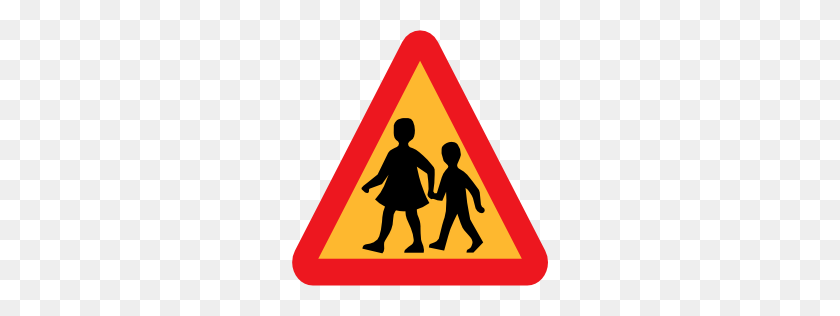 256x256 Free Pictograms Road Signs Children Crossing Road Sign Icon - X Sign PNG