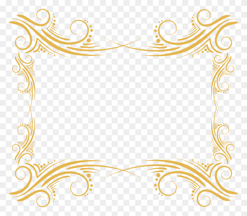 2000x1731 Free Picture Frame Graphics For Craft Design Free Vintage Images - Gold Swirl PNG