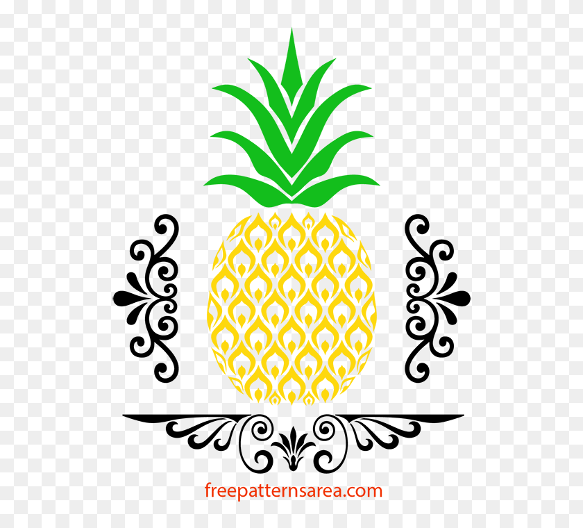 700x700 Free Pineapple Stencil Art And Vector - Pineapple Top Clipart