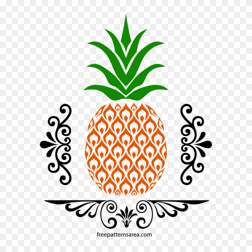 800x800 Free Pineapple Stencil Art And Vector Laser - Pineapple Top Clipart