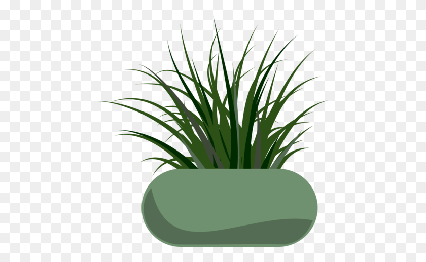 455x457 Free Potted Grass Clipart And Vector Graphics - Flower Pot PNG