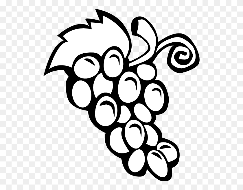 540x599 Бесплатный Клип-Арт Для Печати Black Art Grape Vine - Пиньята, Черно-Белый Клипарт