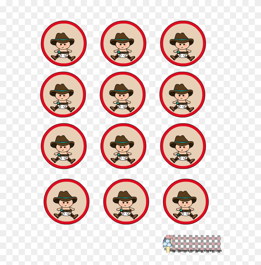 612x792 Free Printable Cowgirl Cupcake Toppers Image Clip Art - Baby Cowboy Clipart