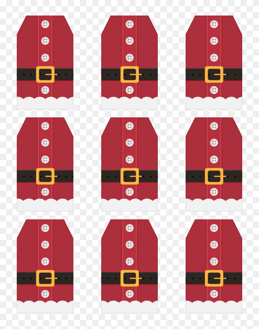 2550x3300 Free Printable Santa Suit Holiday Gift Tags A Gift To You - Gift Tag PNG