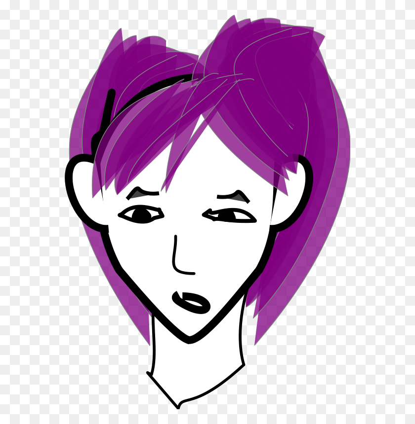 578x800 Free Purple Hair Png, Vector, Free Download On Heypik - Девушка Волосы Png