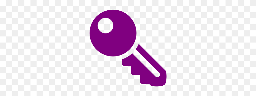 256x256 Бесплатная Иконка Фиолетовый Ключ - Значок Ключ Png