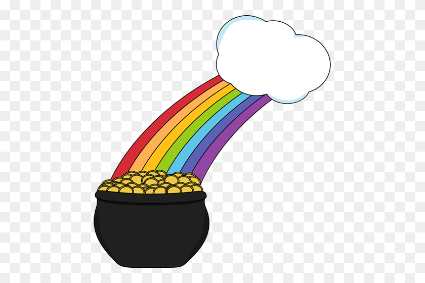 469x500 Free Rainbow And Pot Of Gold Clipart, Download Free Clip Art, Free - Rainbow Clipart Transparent
