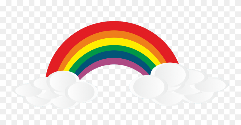 1224x592 Free Rainbow Clip Art - Cloud Clipart Transparent