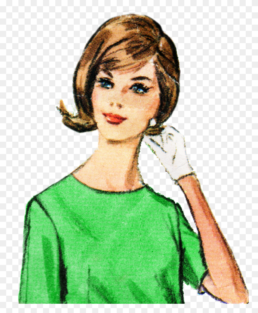 1362x1671 Free Retro Lady Clip Art - Retro Woman Clipart